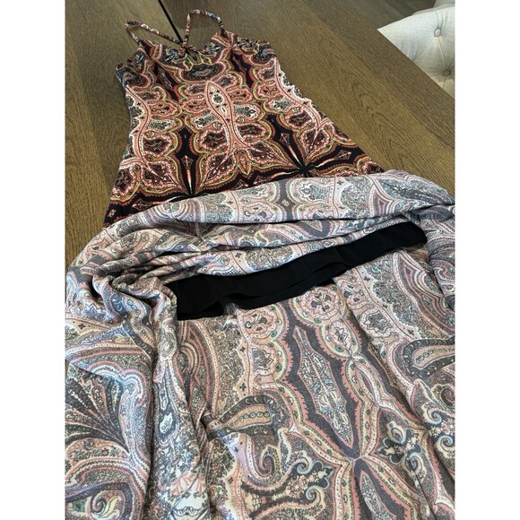 Alice & Olivia Alves Paisley Print Maxi Dress Women's Size 8 Adjustable Straps - Picture 6 of 11